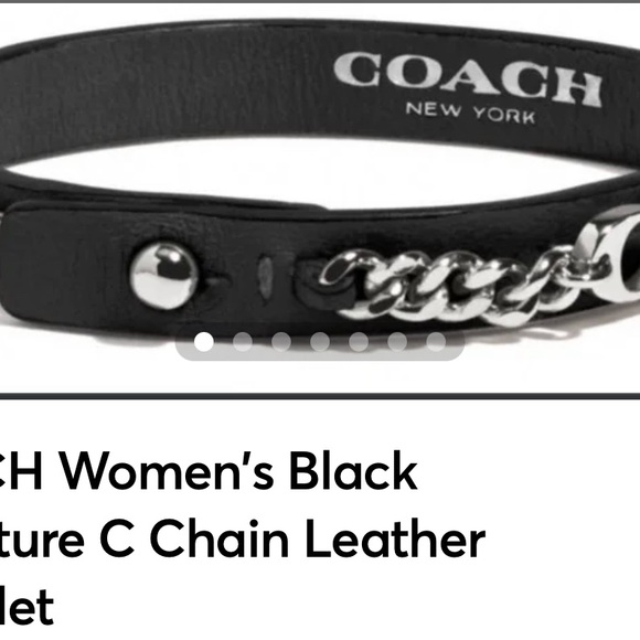ISO COACH Women’s Black Signature C Chain Leather Bracelet as shown in pics!!!!! - Picture 4 of 10